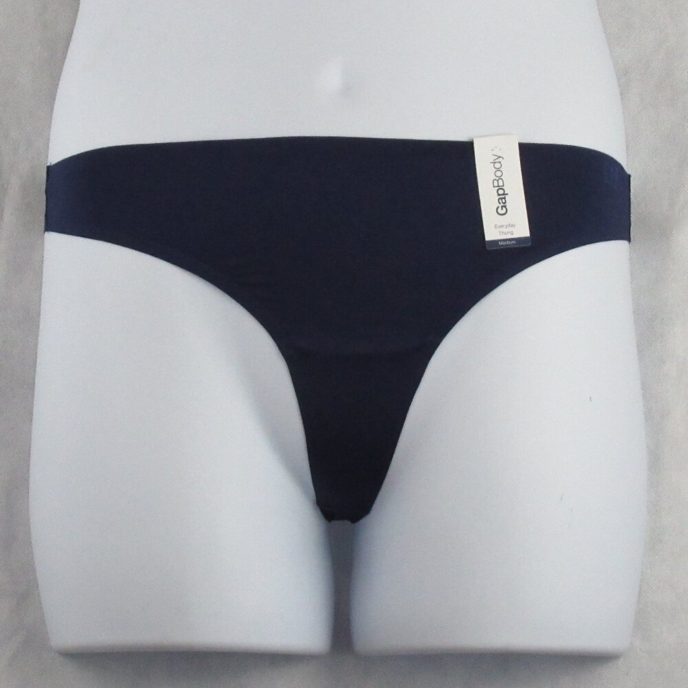 GAP GapBody Women's 1-Pack Logo Laser Cut Thong Panty Underwear, Elysian Blue